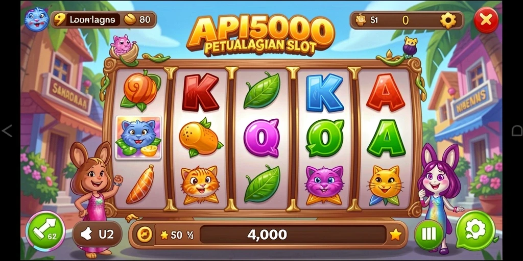 Tangkapan layar gameplay API5000 menampilkan putaran Slot yang mendebarkan.