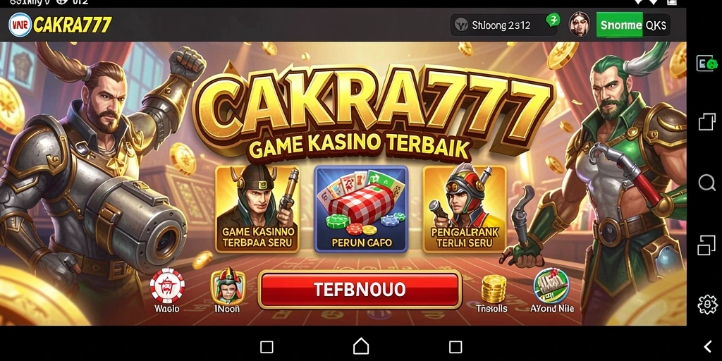 Tampilan utama gameplay CAKRA777 yang menarik dan interaktif.