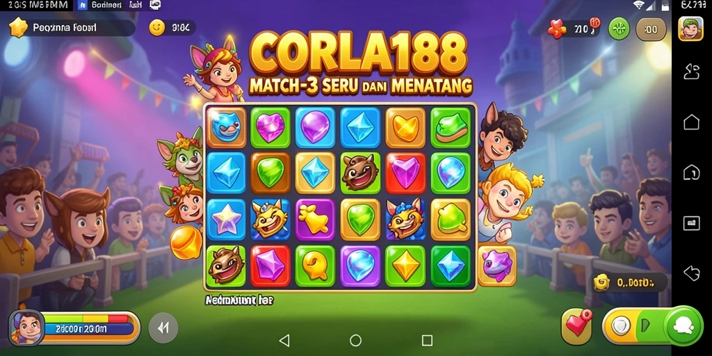 Tampilan gameplay menawan dari CORLA188 dengan elemen Match-3.