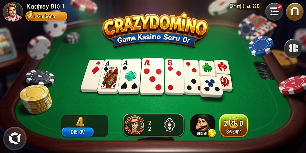 Screenshot gameplay CRAZYDOMINO menampilkan keseruan permainan Kasino.