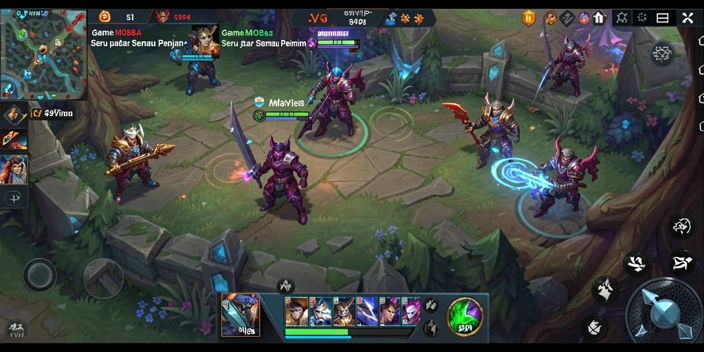 Tangkapan layar G9VIP menunjukkan pertarungan epik di arena MOBA.