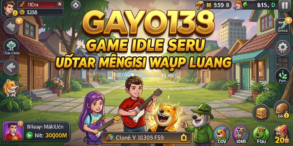 Screenshot gameplay GAYO138 menunjukkan karakter yang aktif bertarung dalam mode Idle.