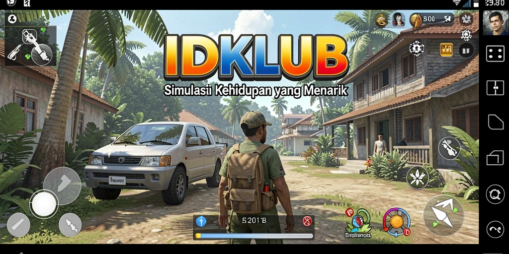 Tampilan gameplay yang menarik dari IDKLUB dalam simulasi kehidupan.