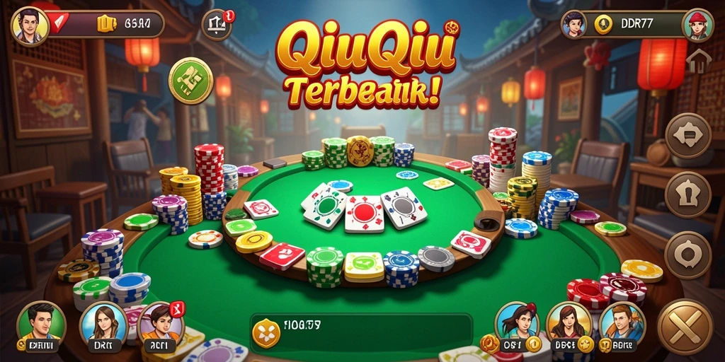 Screenshot menunjukkan duel seru dalam permainan QiuQiu.