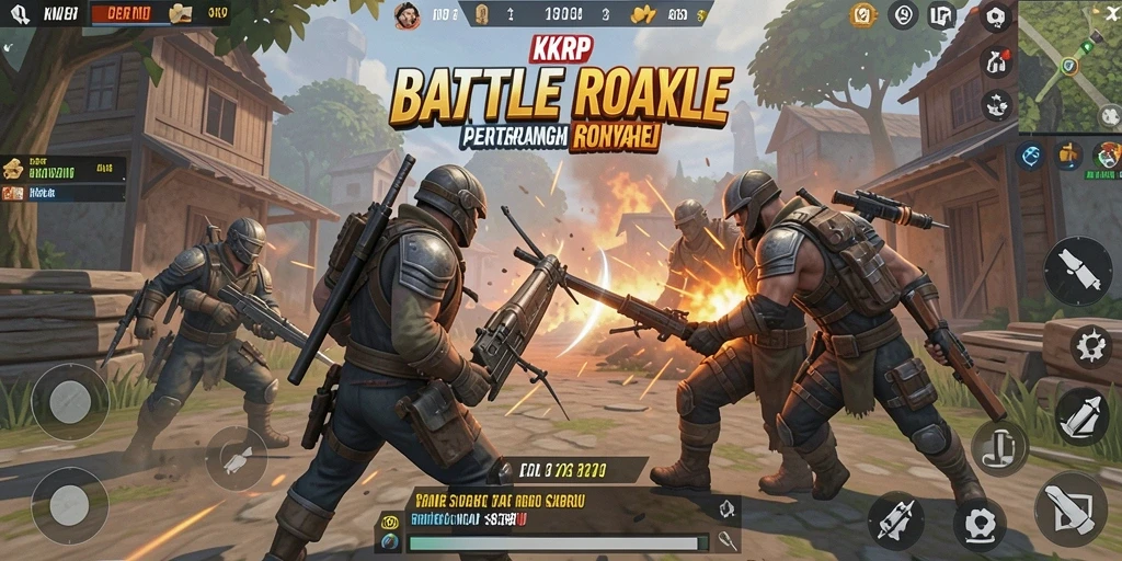Gameplay seru KKRP dalam Battle Royale yang penuh aksi.