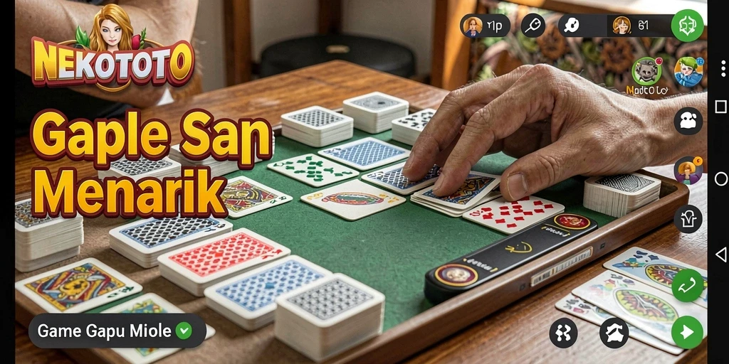 Screenshot gameplay seru NEKOTOTO saat bermain Gaple.