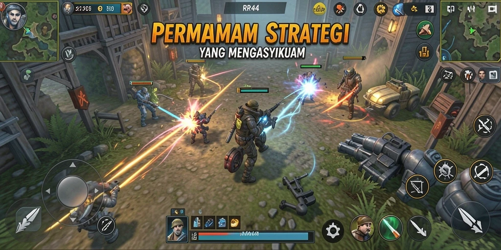 Gambaran gameplay strategis yang seru dan interaktif di RR44.