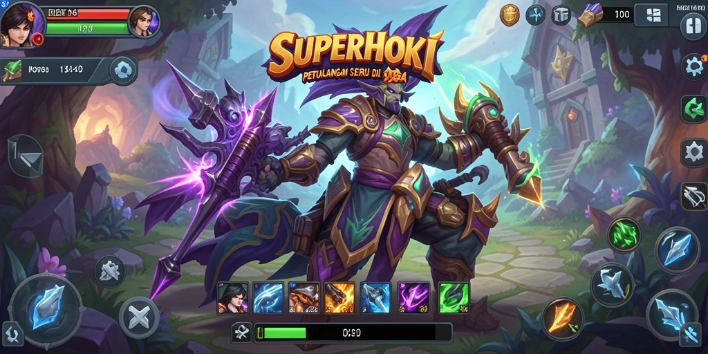 Tampilan gameplay menarik dari SUPERHOKI dalam aksi MOBA.