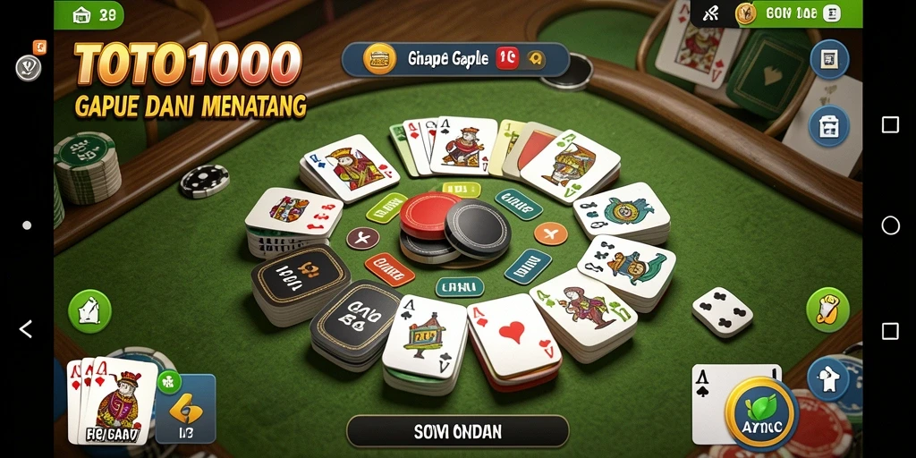 Tangkapan layar TOTO1000 menampilkan gameplay Gaple yang seru.
